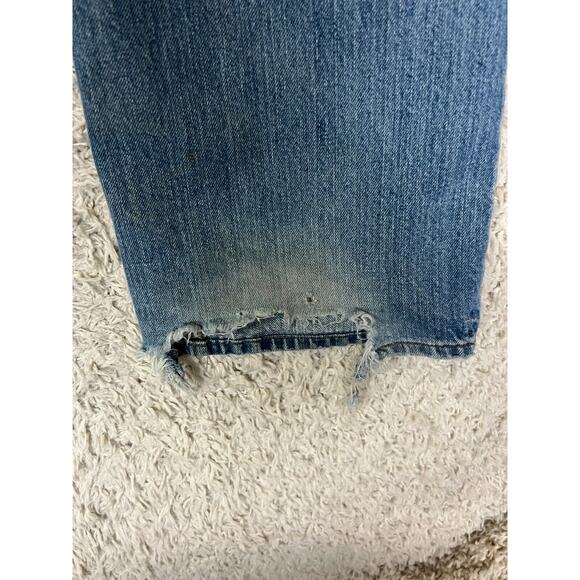 GAP Premium Low Rise Boot Jeans Mens 34x34 Blue Denim Faded Distressed Comfort - Picture 7 of 15